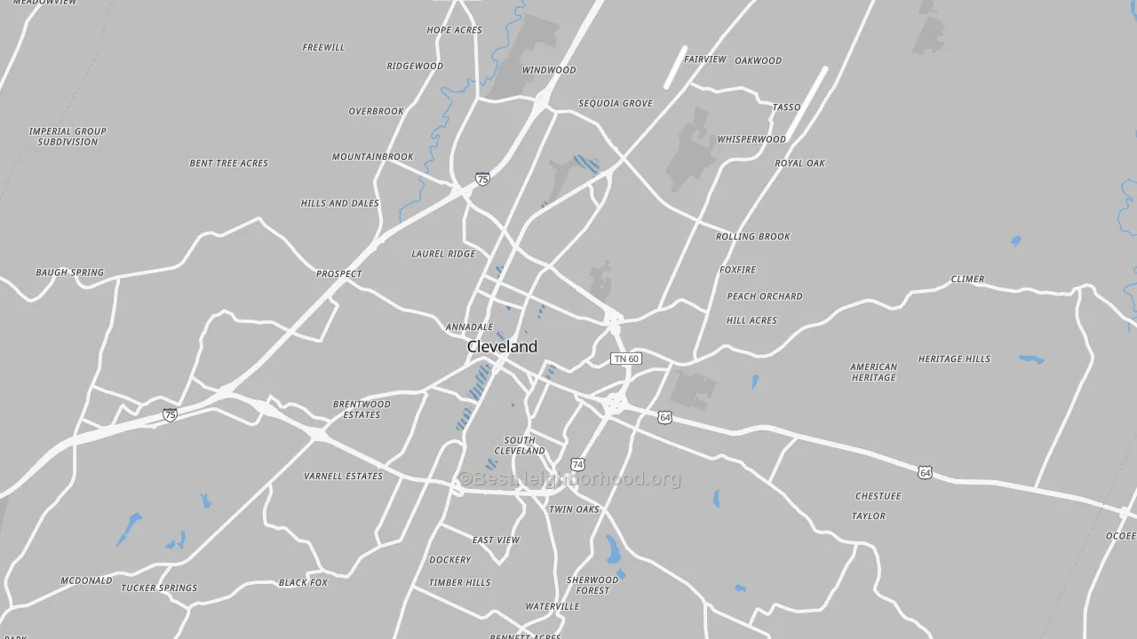 Transit Grade map of Bradley County, TN