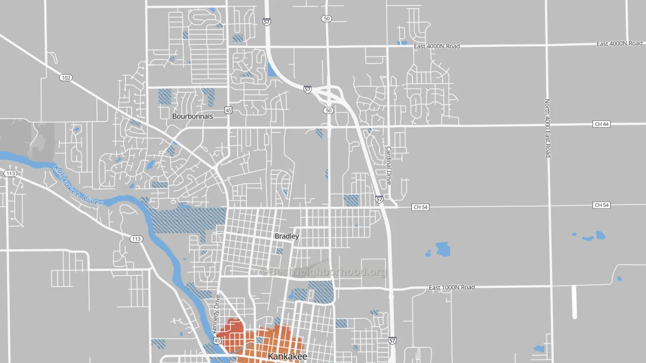 Transit Grade map of Bradley, IL