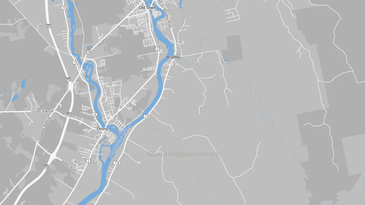 Transit Grade map of Bradley, ME