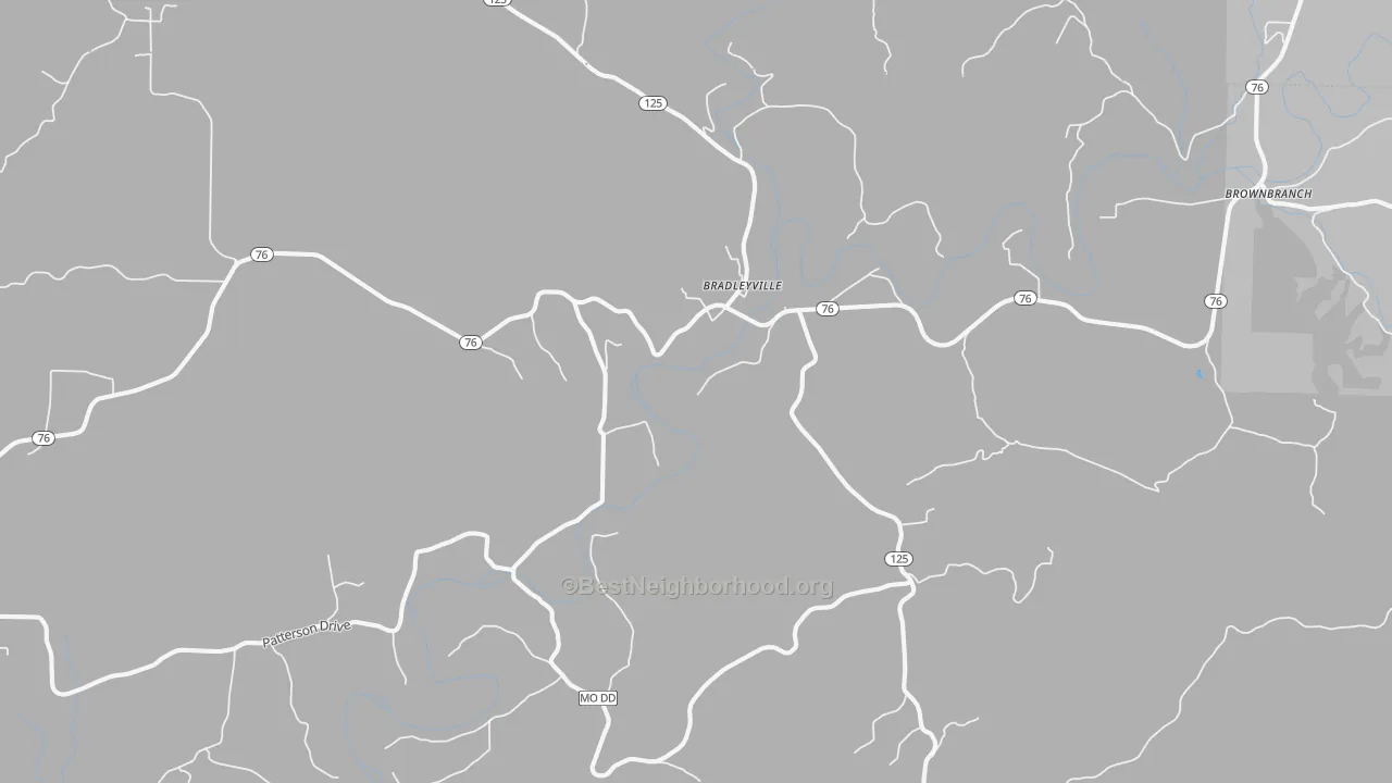 Transit Grade map of Bradleyville, MO