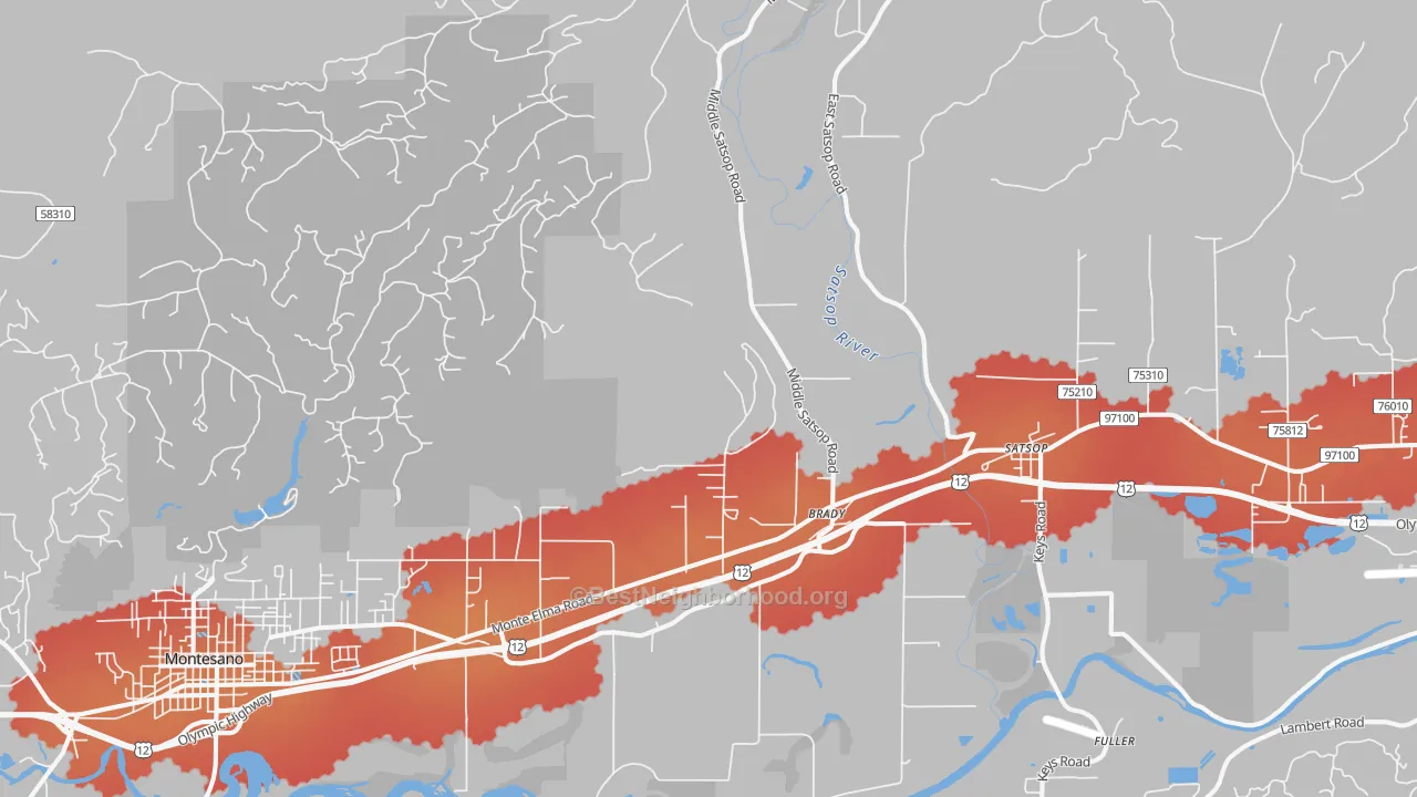 Transit Grade map of Brady, WA
