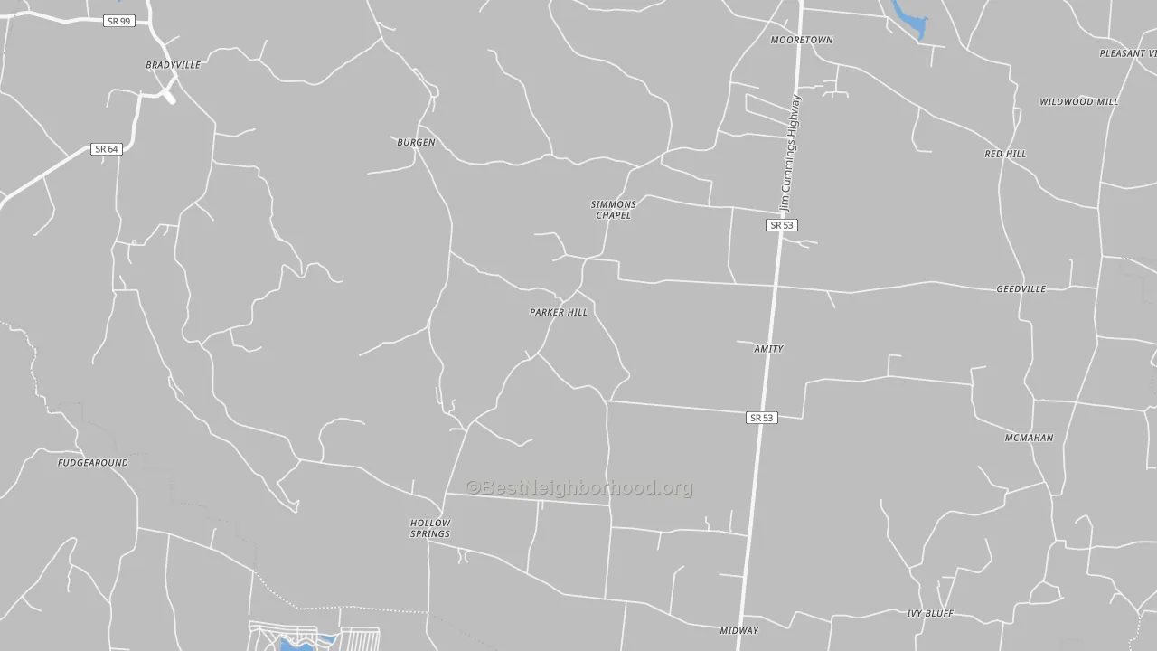 Transit Grade map of Bradyville, TN
