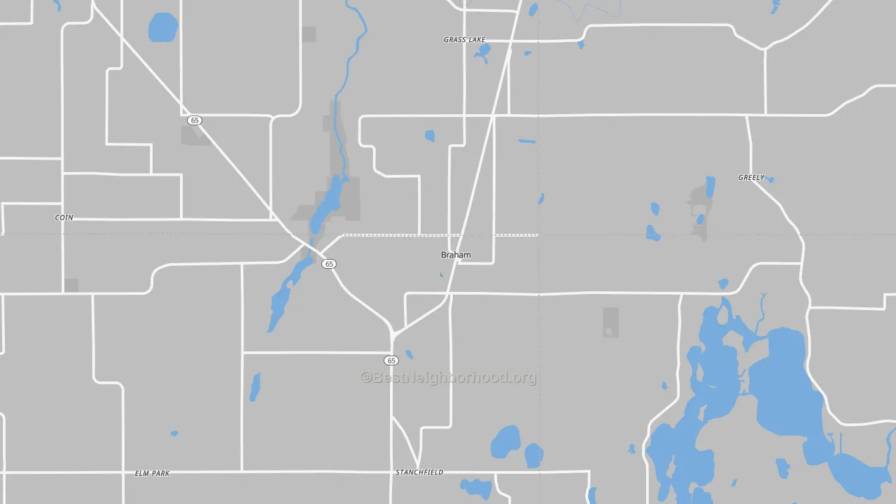 Transit Grade map of Braham, MN