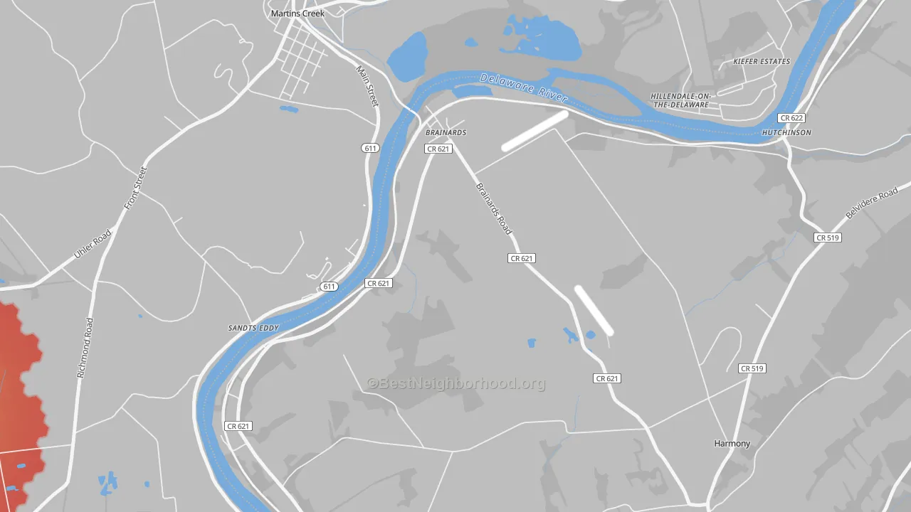 Transit Grade map of Brainards, NJ