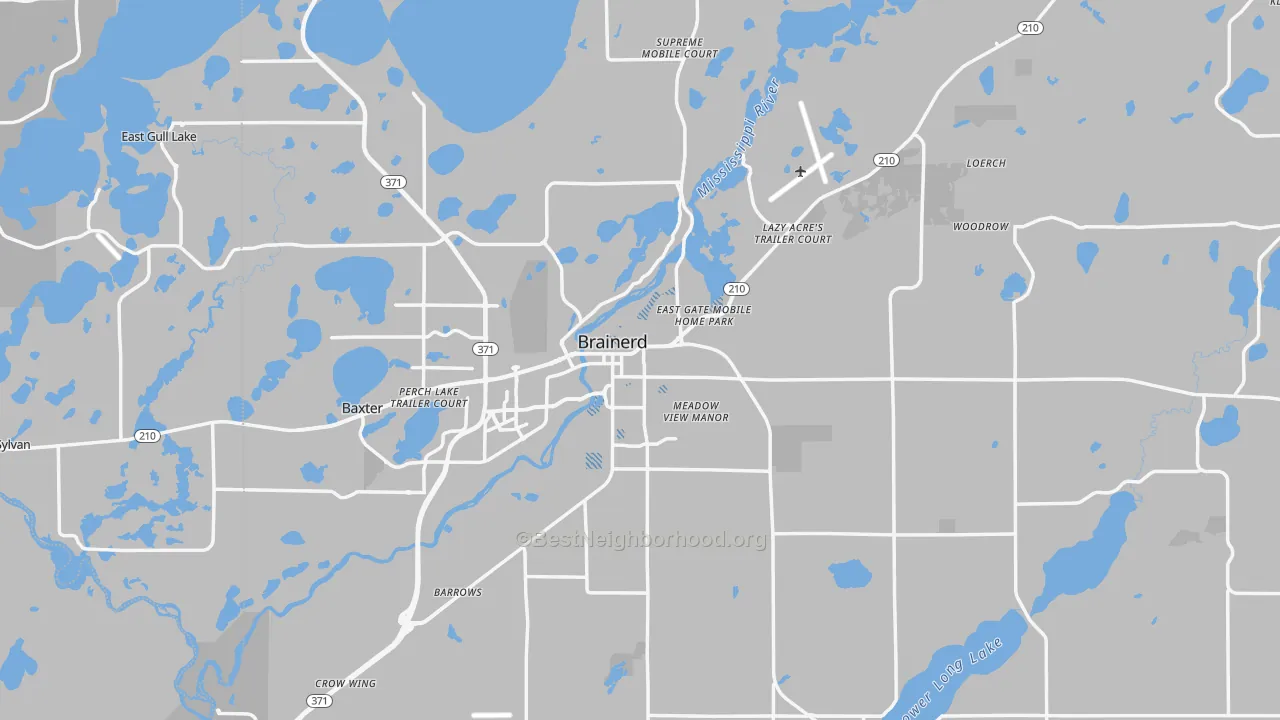 Transit Grade map of Brainerd, MN