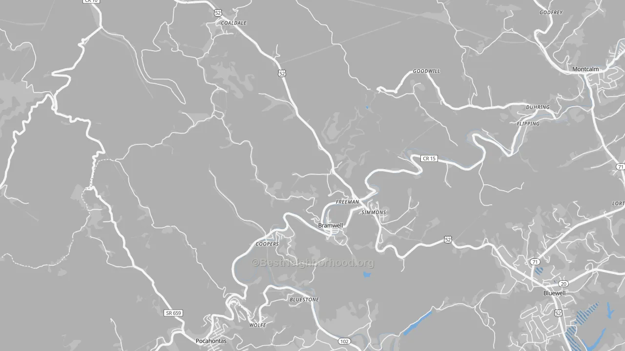 Transit Grade map of Bramwell, WV