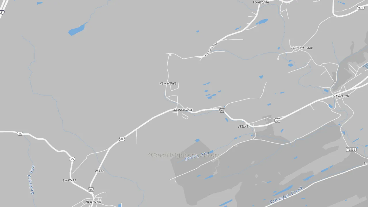 Transit Grade map of Branchdale, PA