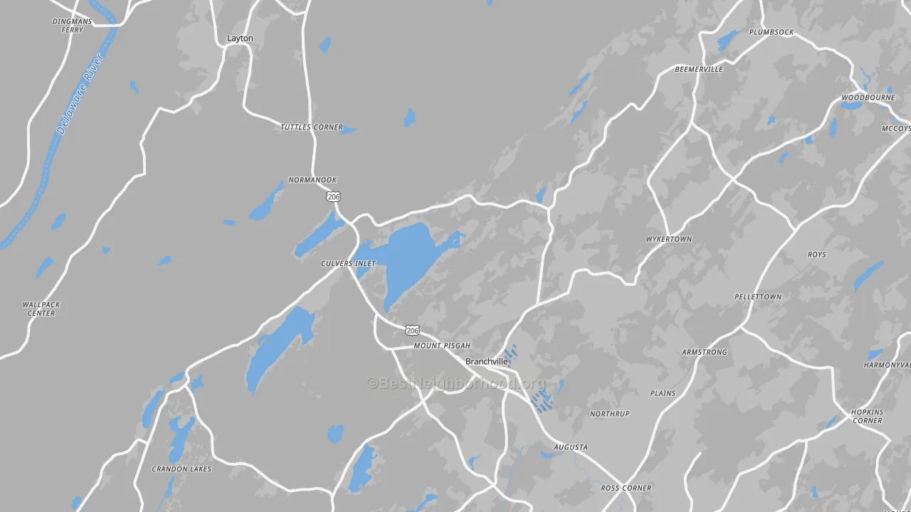 Transit Grade map of Branchville, NJ