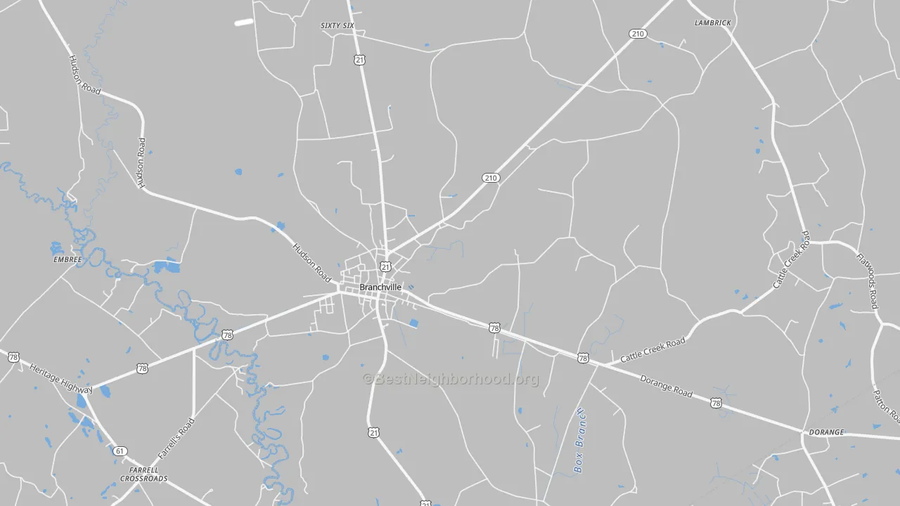 Transit Grade map of Branchville, SC