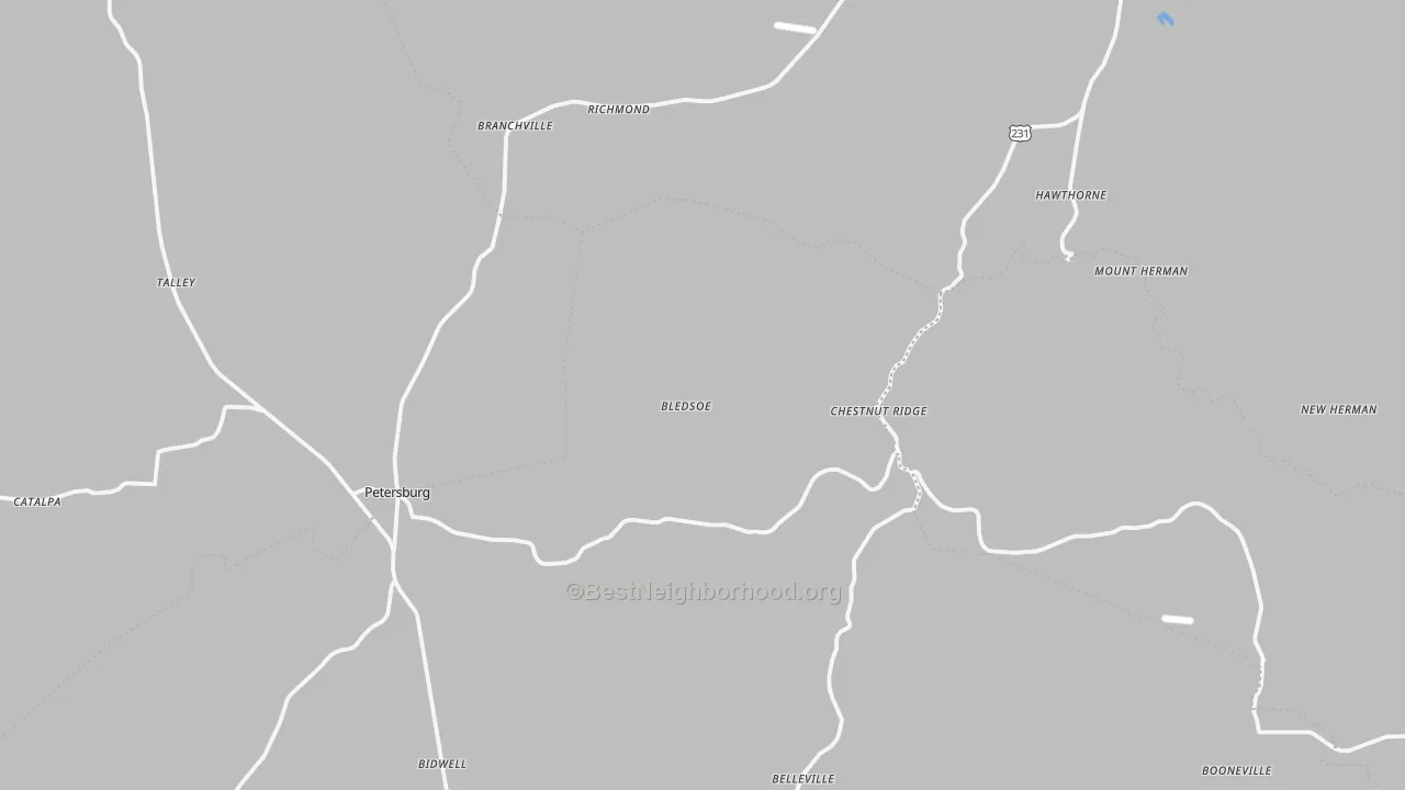 Transit Grade map of Branchville, TN