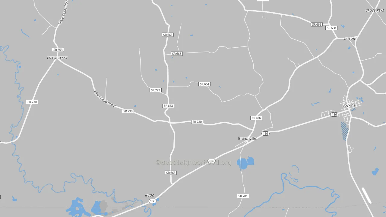 Transit Grade map of Branchville, VA