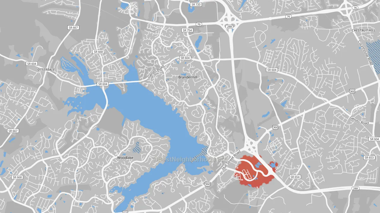 Transit Grade map of Brandermill, VA