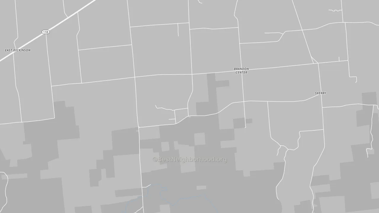 Transit Grade map of Brandon Center, NY
