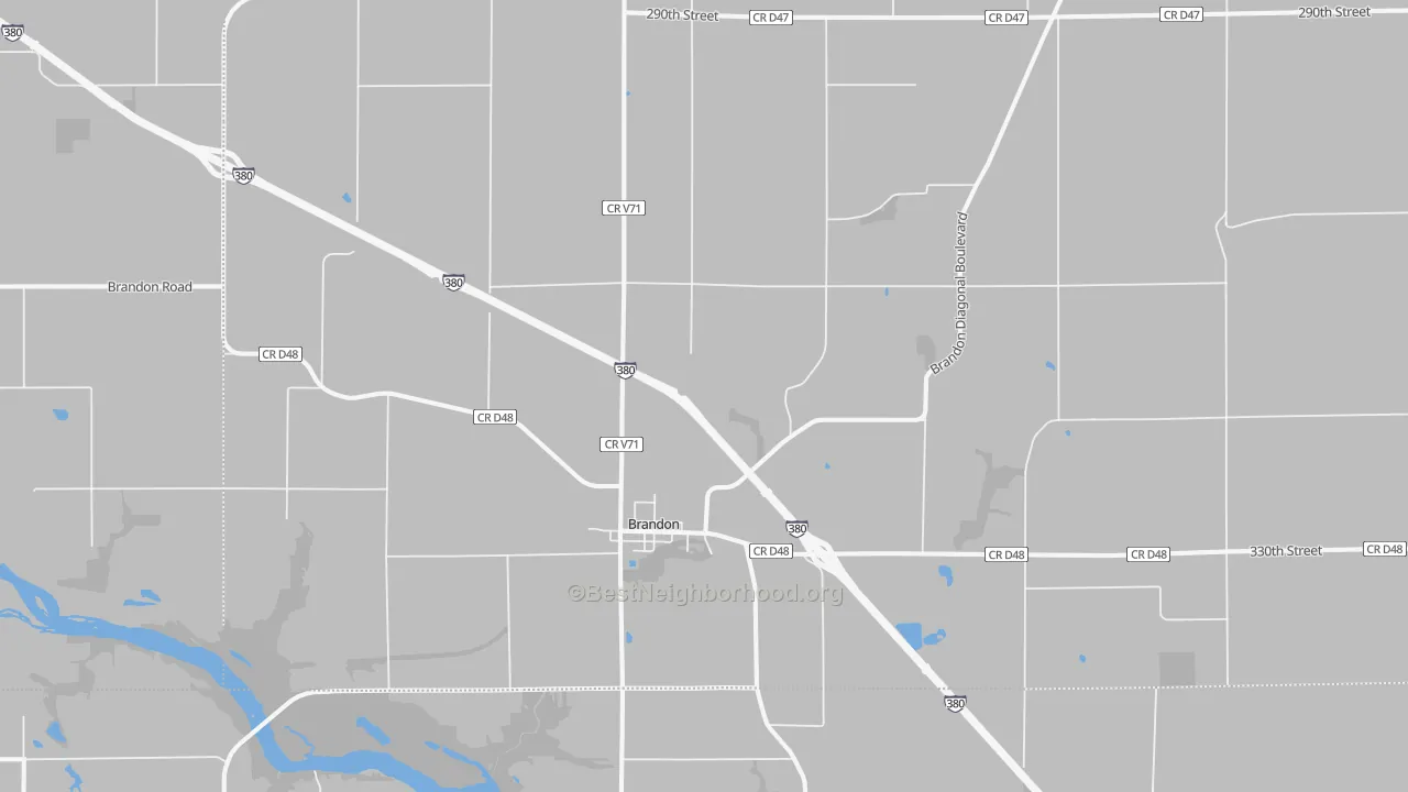 Transit Grade map of Brandon, IA