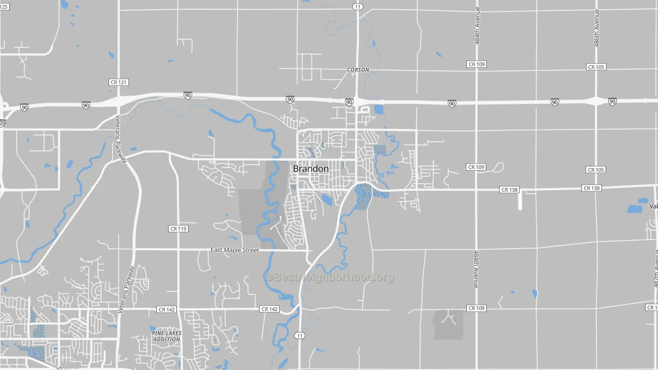 Transit Grade map of Brandon, SD
