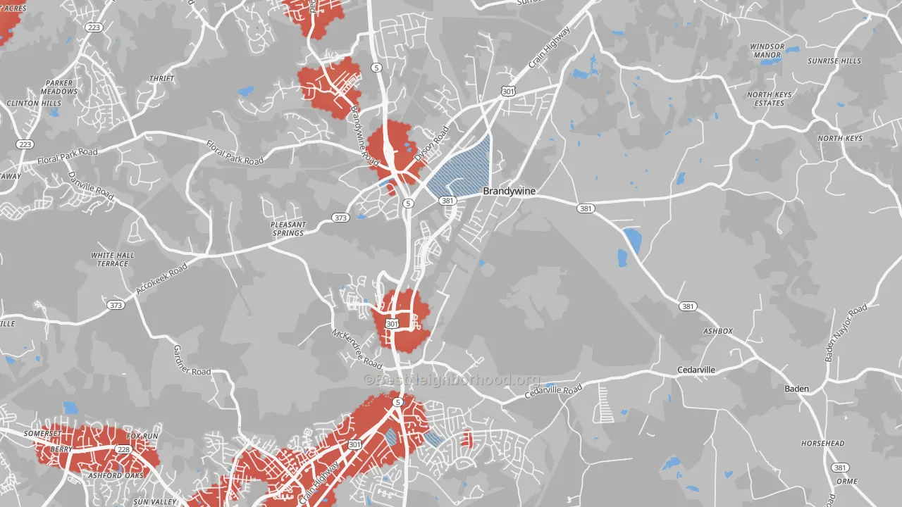 Transit Grade map of Brandywine, MD