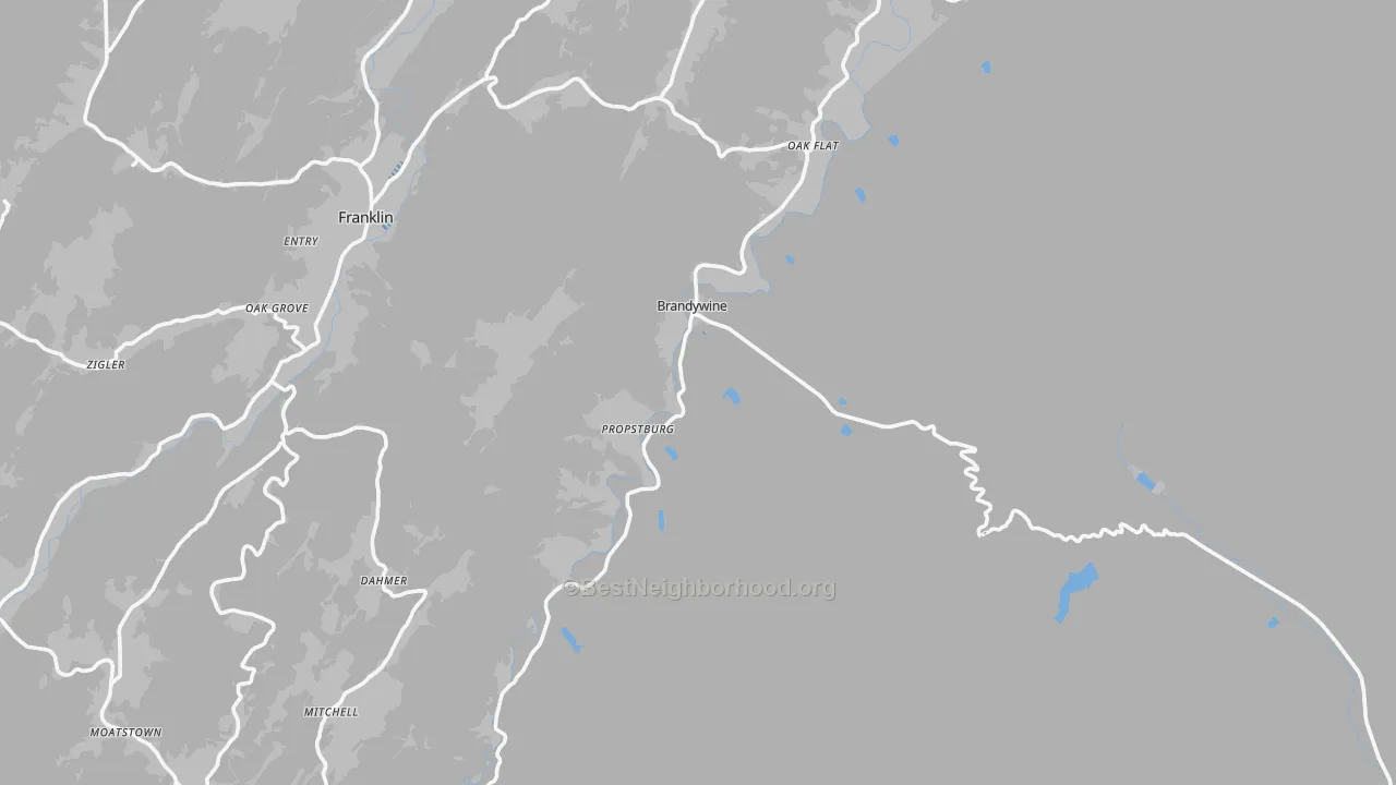 Transit Grade map of Brandywine, WV