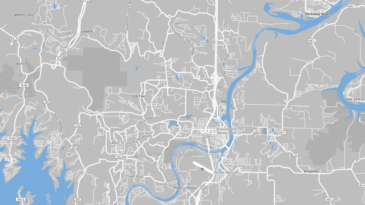 Transit Grade map of Branson, MO