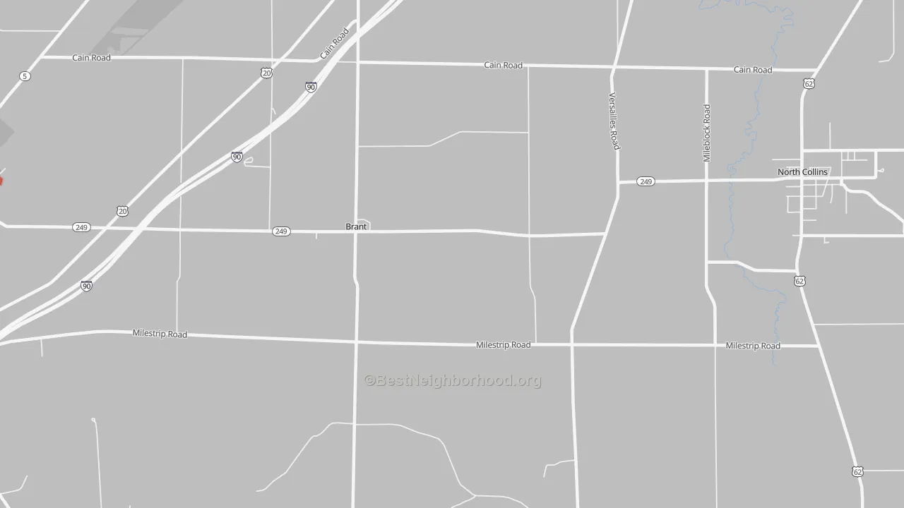 Transit Grade map of Brant, NY
