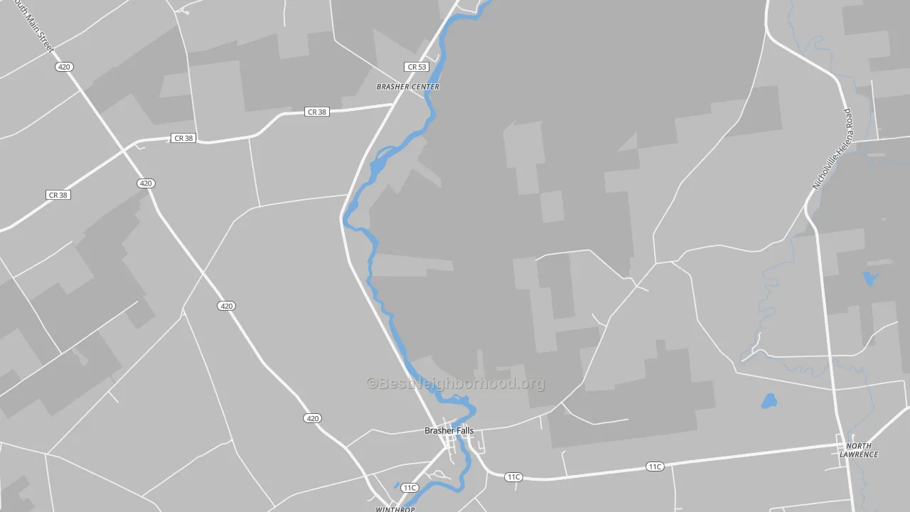 Transit Grade map of Brasher Falls, NY