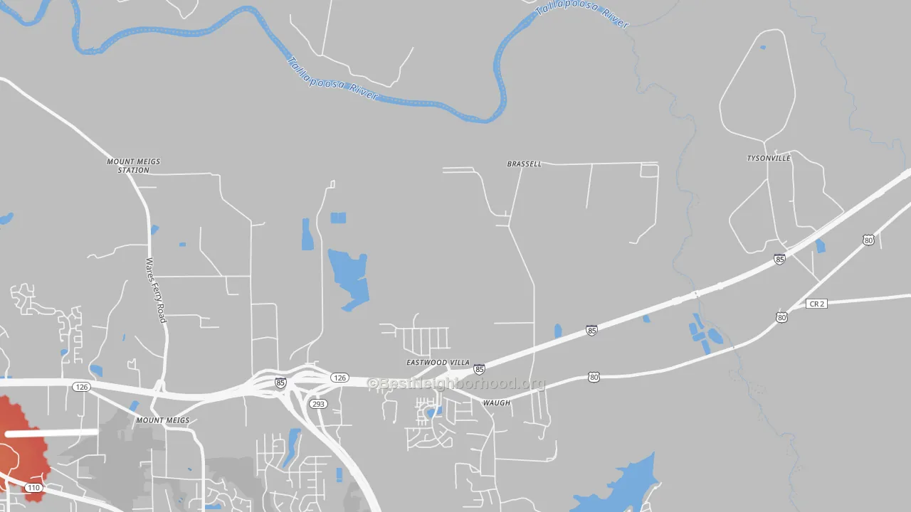 Transit Grade map of Brassell, AL
