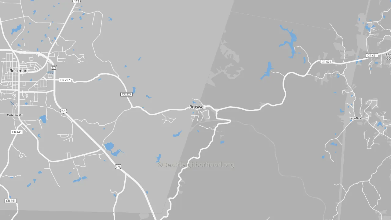 Transit Grade map of Braswell, GA