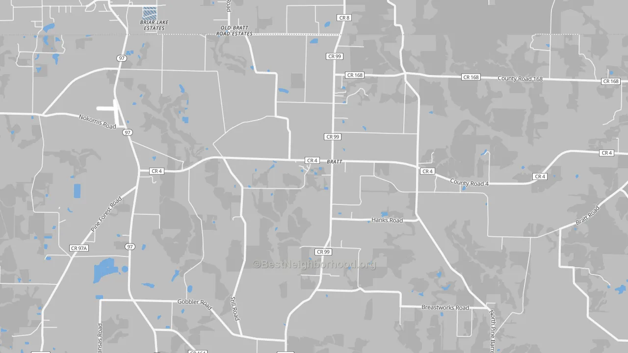 Transit Grade map of Bratt, FL