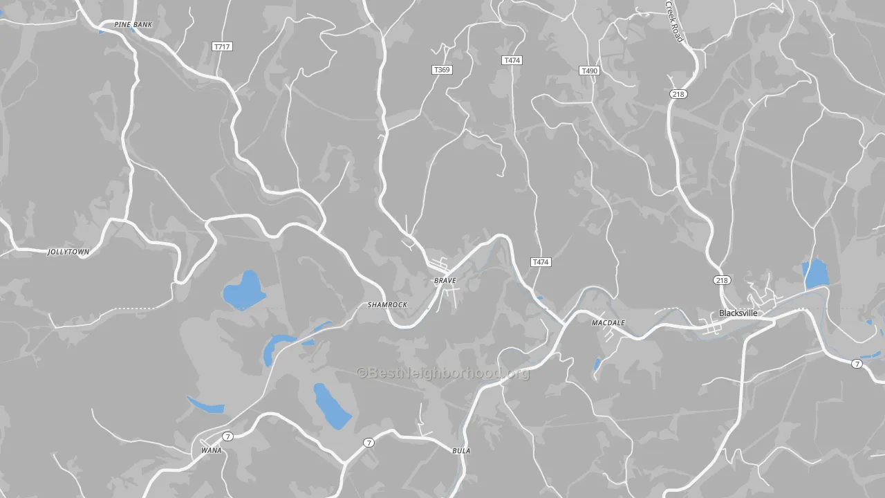 Transit Grade map of Brave, PA