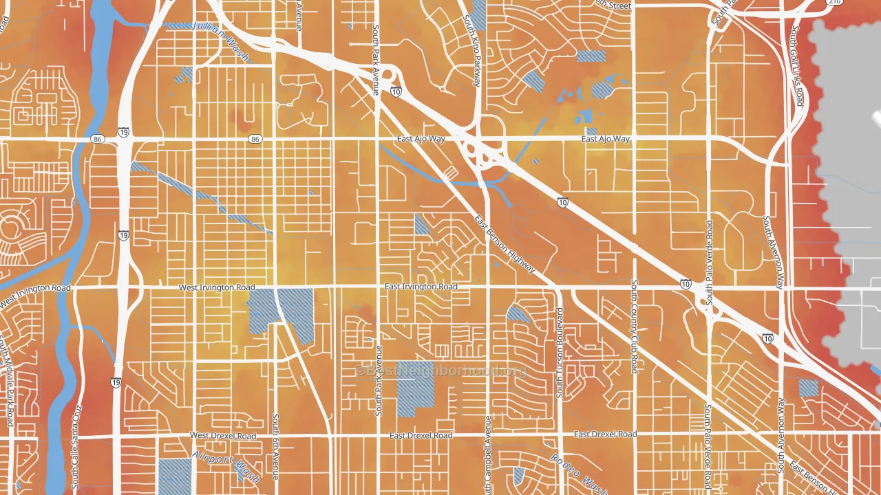 Transit Grade map of Bravo Park Lane, Tucson, AZ