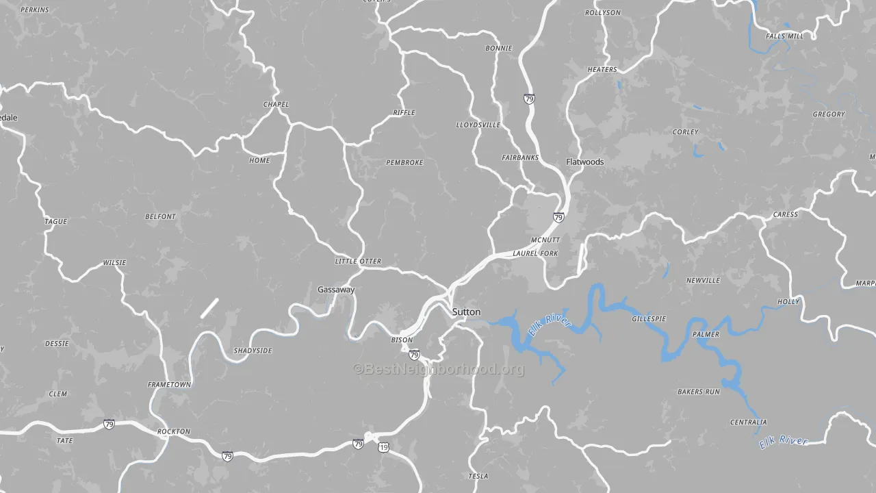 Transit Grade map of Braxton County, WV