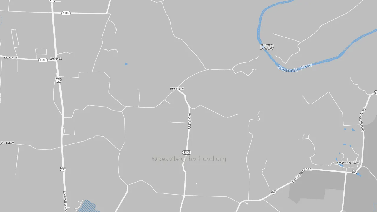 Transit Grade map of Braxton, KY