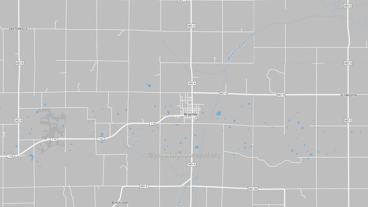 Transit Grade map of Braymer, MO