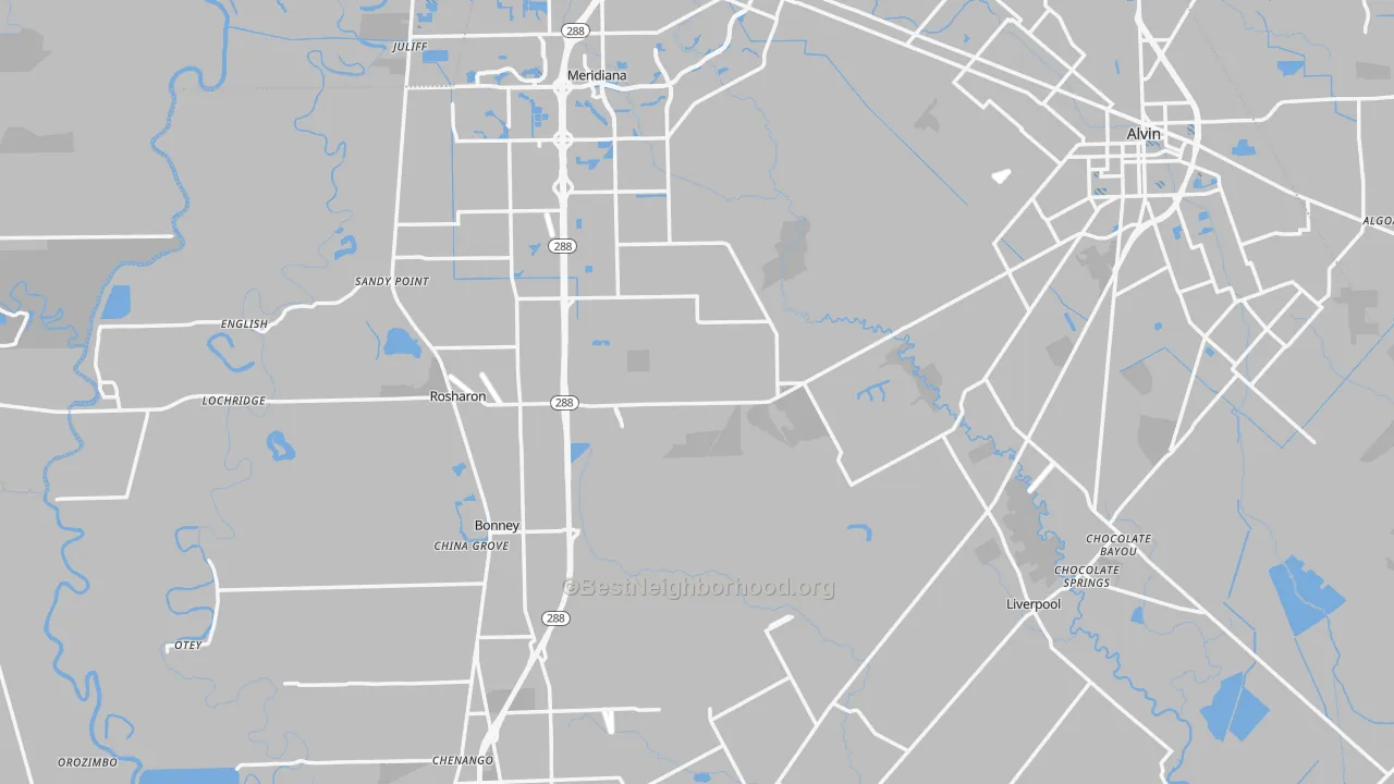 Transit Grade map of Brazoria County, TX