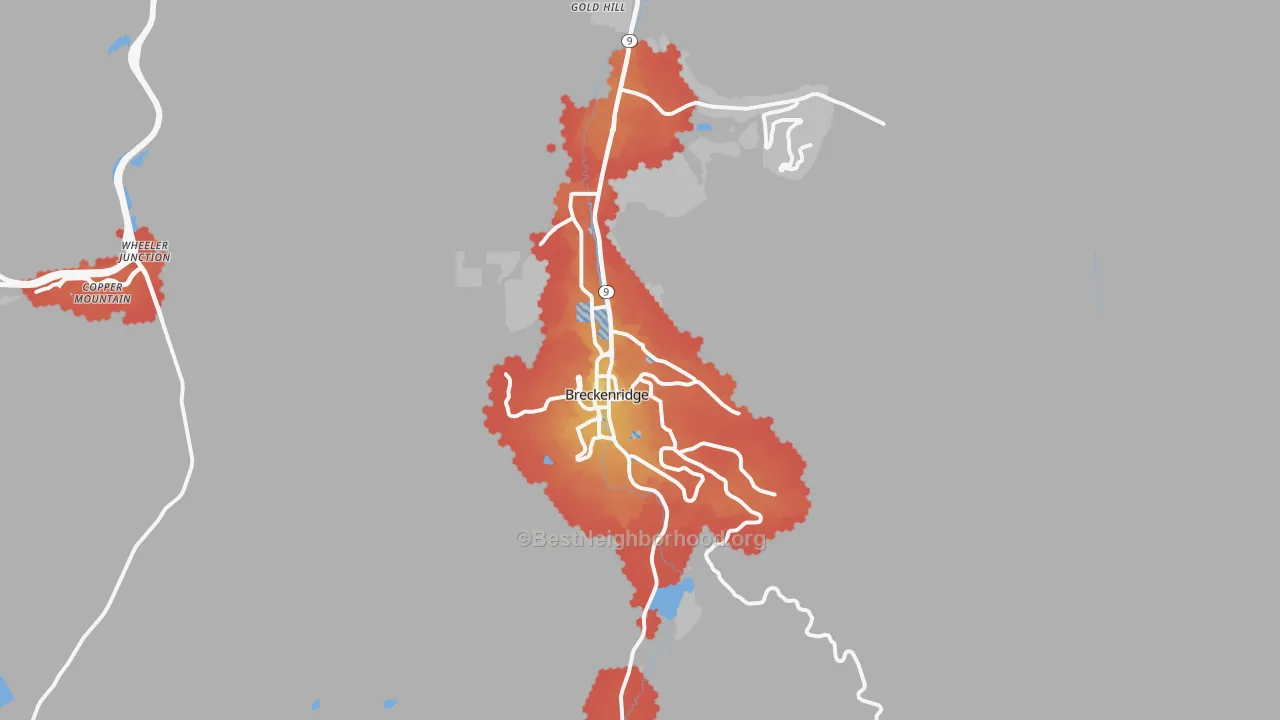 Transit Grade map of Breckenridge, CO
