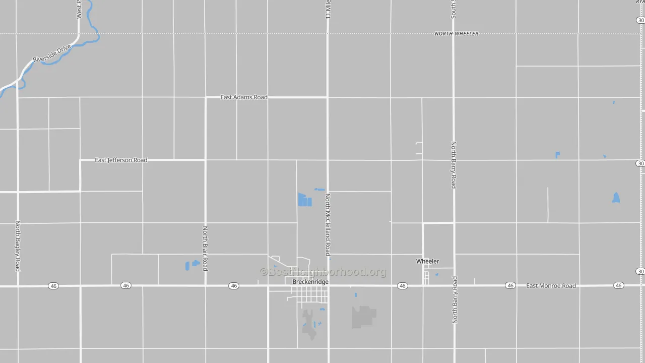 Transit Grade map of Breckenridge, MI