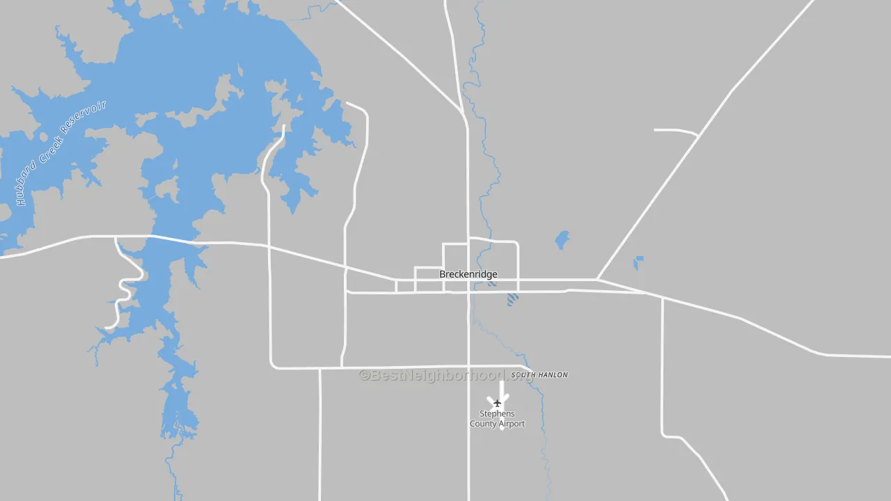 Transit Grade map of Breckenridge, TX