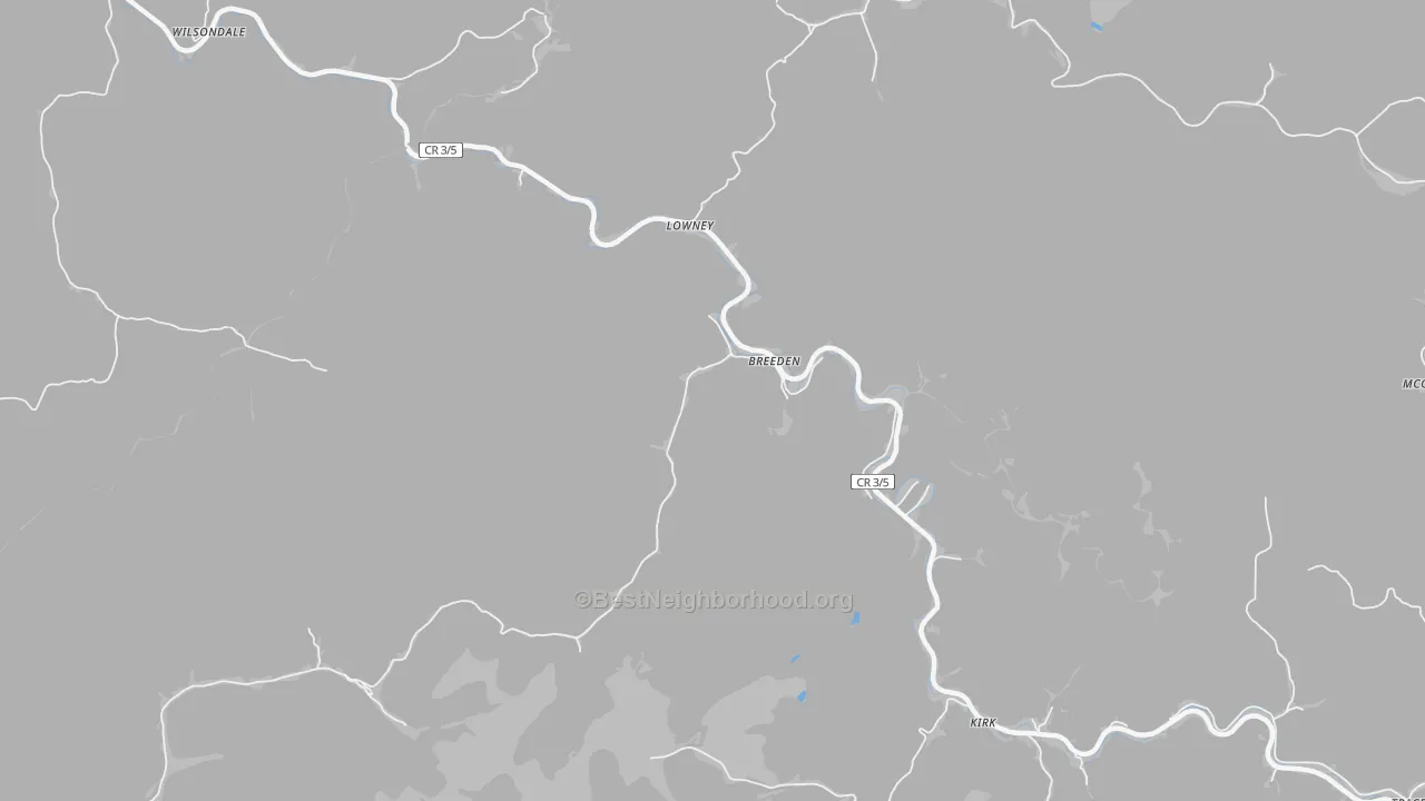Transit Grade map of Breeden, WV