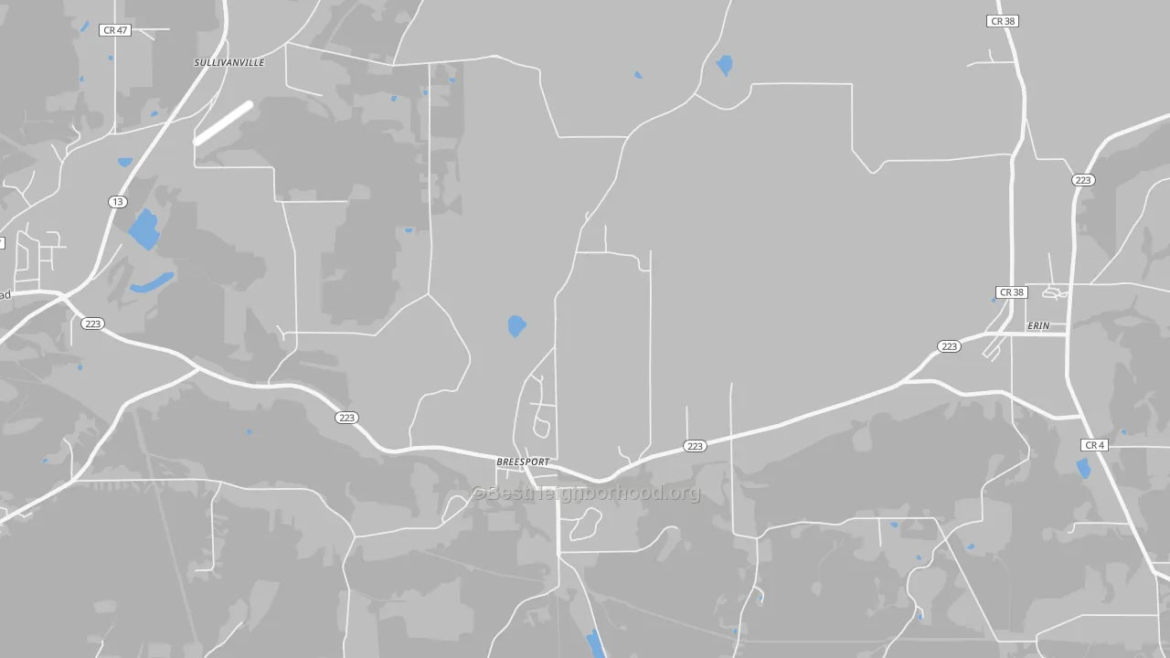 Transit Grade map of Breesport, NY