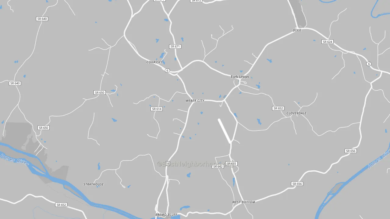Transit Grade map of Bremo Bluff, VA