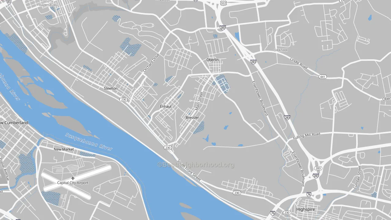 Transit Grade map of Bressler, PA