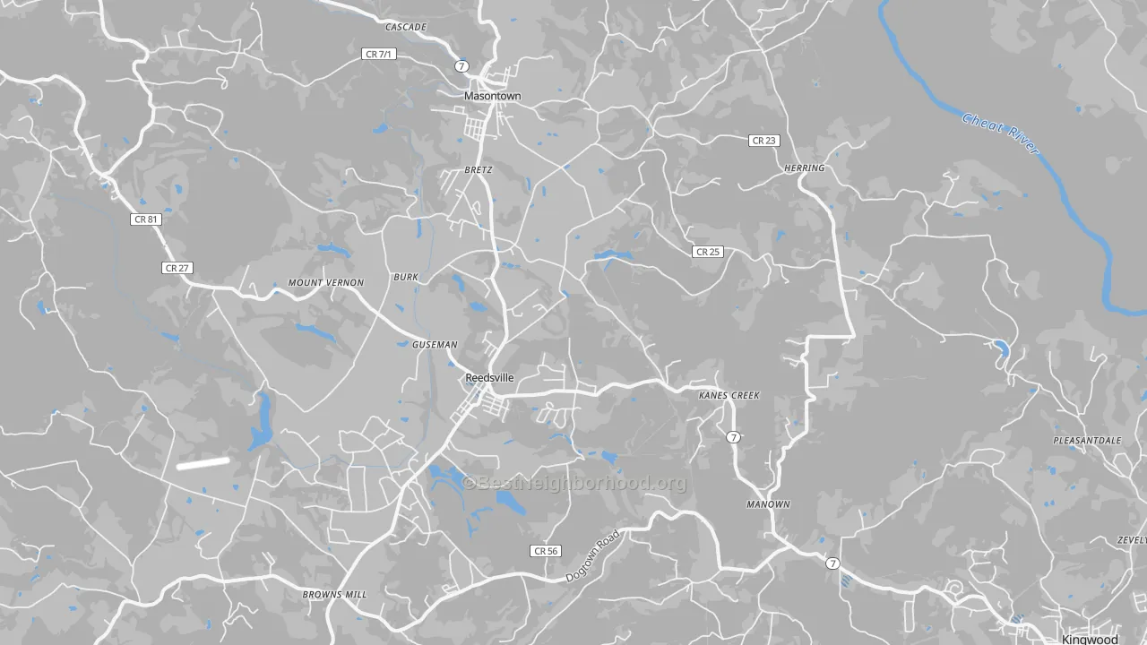 Transit Grade map of Bretz, WV