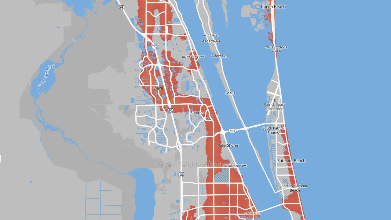 Transit Grade map of Brevard County, FL
