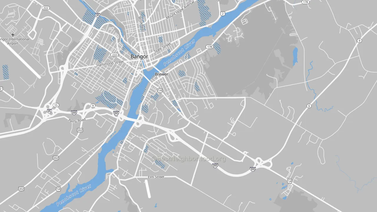 Transit Grade map of Brewer, ME