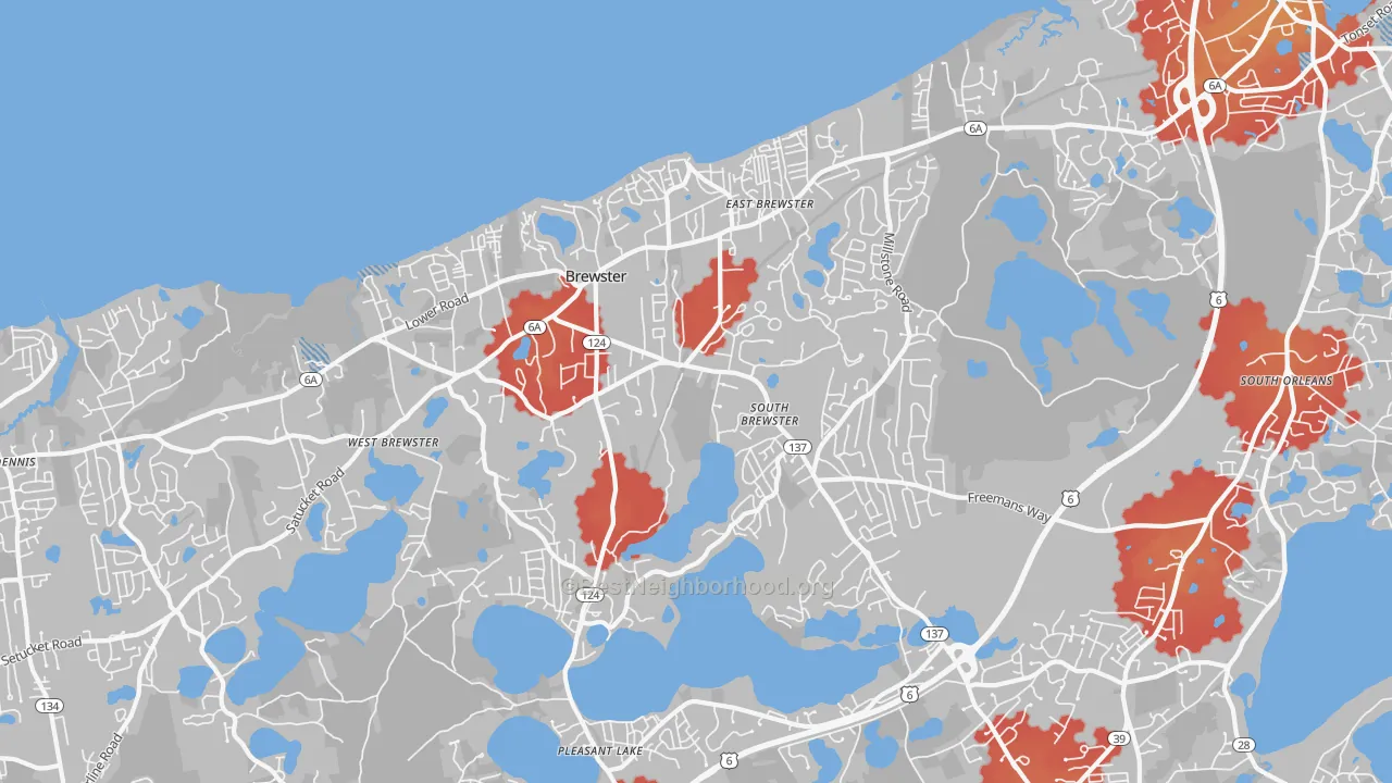 Transit Grade map of Brewster, MA