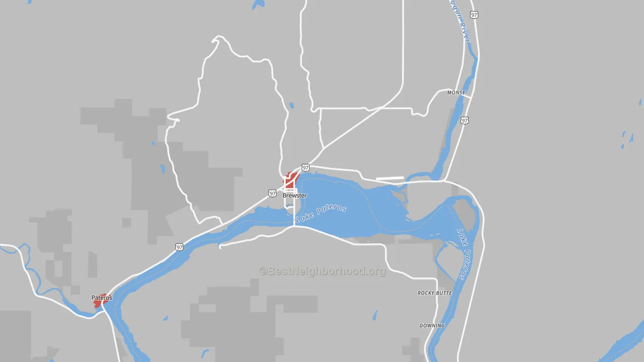 Transit Grade map of Brewster, WA