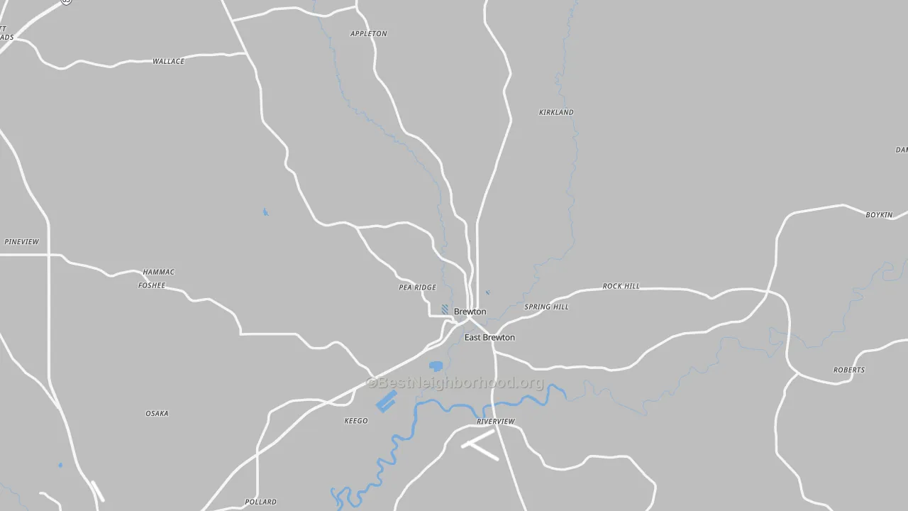 Transit Grade map of Brewton, AL