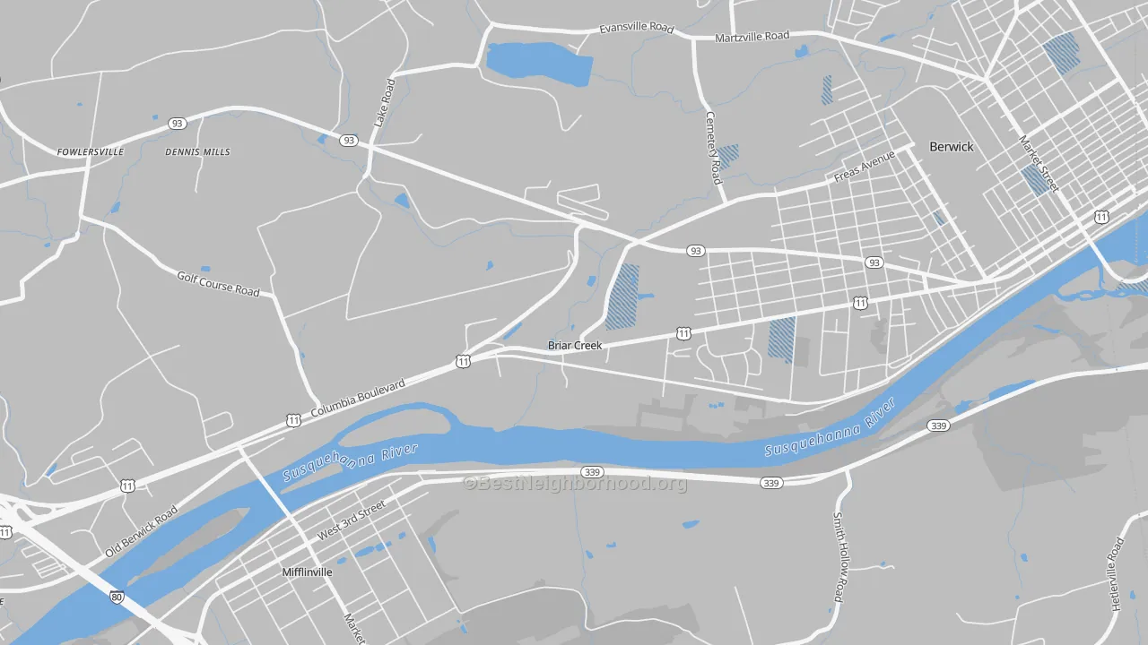 Transit Grade map of Briar Creek, PA