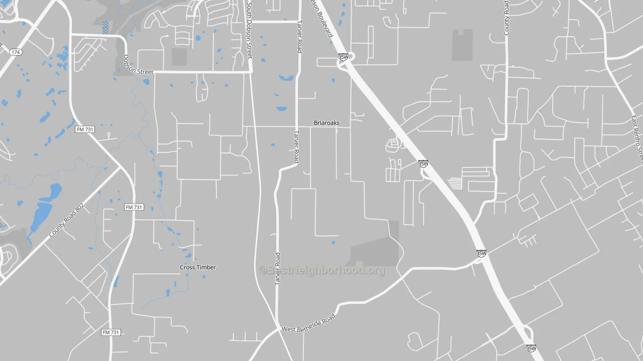 Transit Grade map of Briaroaks, TX