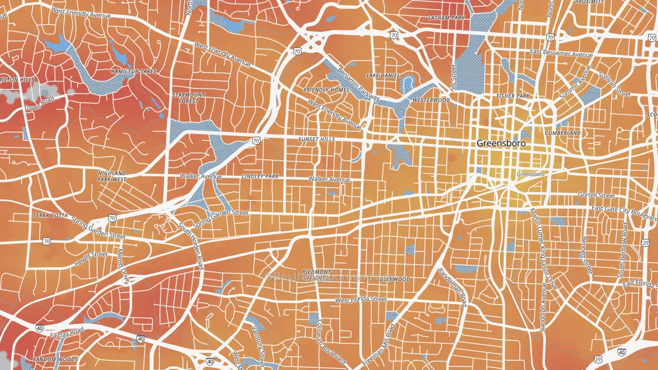 Transit Grade map of Brice Street Area, Greensboro, NC