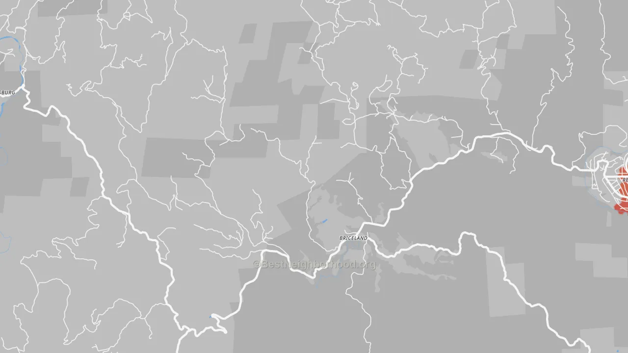 Transit Grade map of Briceland, CA